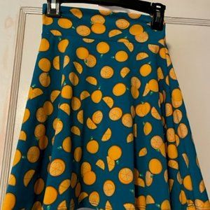 LuLaRoe Girl's Azure Teal with Oranges Size 4